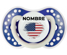 Bandera de efecto pincel Los Estados Unidos de América con nombre: Chupete lovi dynamic