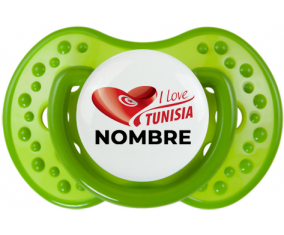 I love Tunisia diseño 3 con nombre : Chupete LOVI Dynamic personnalisée