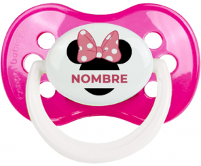 Disney Minnie Black Ears Nudo rosa con nombre: Chupete anatómico