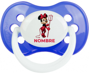 Disney Devil Minnie Orejas Negras Nudo rosa con nombre: Chupete anatómico personnalisée