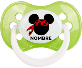 Disney Mickey rojo pirata bufanda negro guisantes con nombre: Chupete anatómica