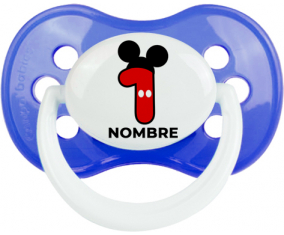 Disney Mickey Número 1 con nombre: Anatómica Chupete personnalisée