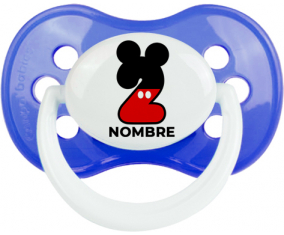 Disney Mickey Número 2 con nombre: Anatómica Chupete personnalisée