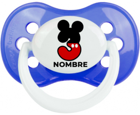 Disney Mickey Número 3 con nombre: Chupete anatómica personnalisée