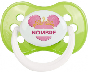 Disney Minnie calabacín dorado rosa con nombre: Chupete anatómica