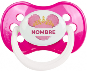 Disney Minnie calabacín dorado rosa con nombre: Chupete anatómica