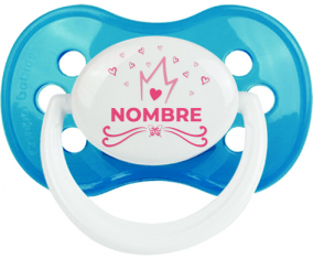 Diseño del corazón de la corona rosa-1 con nombre: Chupete anatómica