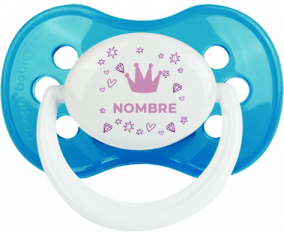 Diseño del corazón de la corona rosa-2 con nombre: Chupete anatómica