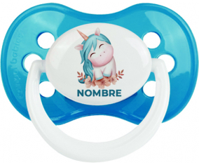 Unicornio turquesa con nombre: Chupete anatómica
