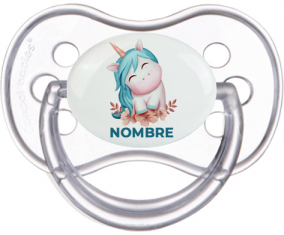 Unicornio turquesa con nombre: Chupete anatómica