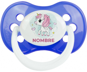 Pony rosa corazón con nombre: Chupete anatómica personnalisée