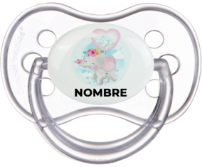 Elefante bebé encantador con nombre: Chupete anatómica