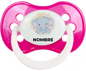 Elefante corona amarilla con nombre: Chupete anatómica