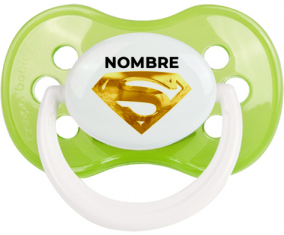 Logotipo de Golden Superman con nombre: Chupete anatómica