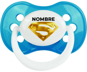 Logotipo de Golden Superman con nombre: Chupete anatómica