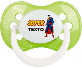 Superman con texto: Chupete anatómica