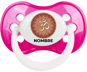 Om aum Diseño sánscrito-1 con nombre: Chupete anatómica