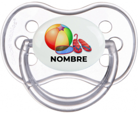 Juguetes de juguete máscara de globo y chancla de playa con nombre: Chupete anatómica