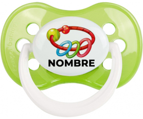 Juguetes de juguete sacuden con nombre: Chupete anatómica