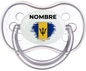 Bandera del efecto pincel de Barbados con nombre: Chupete anatómica