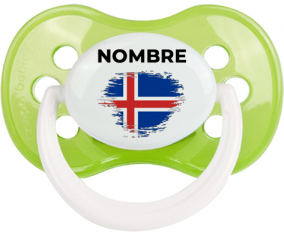 Bandera del efecto pincel de Islandia con nombre: Chupete anatómica