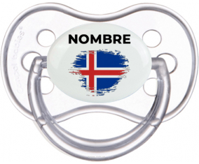 Bandera del efecto pincel de Islandia con nombre: Chupete anatómica