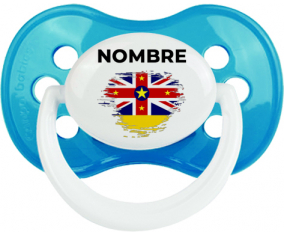 Bandera del efecto pincel Niue con nombre: Chupete anatómica