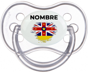 Bandera del efecto pincel Niue con nombre: Chupete anatómica