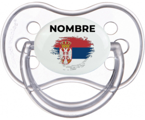 Bandera del efecto pincel de Serbia con nombre: Chupete anatómica