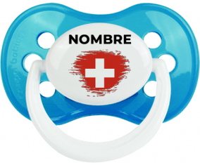 Bandera suiza del efecto pincel con nombre: Chupete anatómica