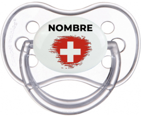 Bandera suiza del efecto pincel con nombre: Chupete anatómica