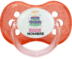 Pastel de cumpleaños Chupete - Cereza Tip nombre