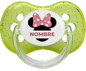 Disney Minnie Orejas Negras Nudo rosa con nombre: Chupete Cereza