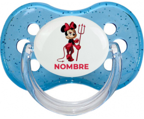 Disney Devil Minnie Orejas Negras Nudo rosa con nombre: Chupete Cereza personnalisée