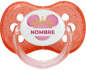 Disney Minnie calabacín dorado rosa con nombre: Chupete Cereza