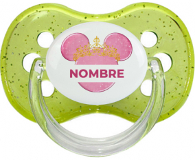 Disney Minnie calabacín dorado rosa con nombre: Chupete Cereza