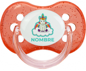 Unicornio con alas en la nube con nombre: Chupete Cereza