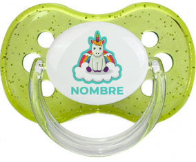 Unicornio con alas en la nube con nombre: Chupete Cereza