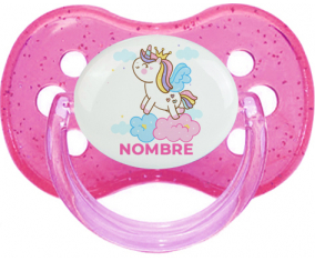 Unicornio con corona en la nube con nombre: Chupete Cereza