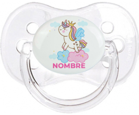 Unicornio con corona en la nube con nombre: Chupete Cereza