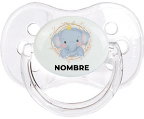 Elefante corona amarilla con nombre: Chupete Cereza