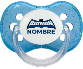 Logotipo azul de Batman con nombre: Chupete Cereza personnalisée