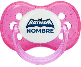 Logotipo azul de Batman con nombre: Chupete Cereza