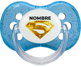 Logotipo de Superman Dorado con nombre: Chupete Cereza