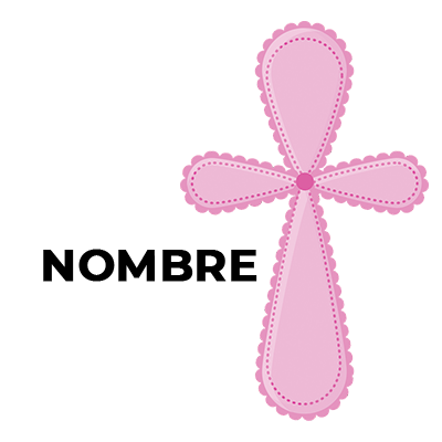 Cruz rosa \"It\'s a girl\" ideal para personalizar chupetes y artículos para bebé en chupete-bebe.com.