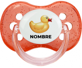 Juguetes de juguete patito amarillo con nombre: Chupete Cereza
