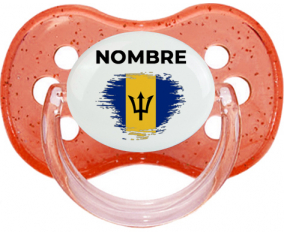 Bandera de efecto pincel de Barbados con nombre: Chupete Cereza