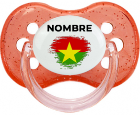 Bandera del efecto pincel de Burkina Faso con nombre: Chupete Cereza
