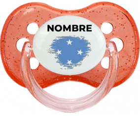 Efecto cepillo de bandera Estados Federados de Micronesia con nombre: Chupete Cereza
