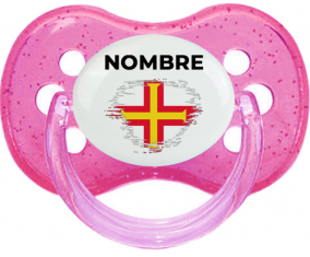 Bandera de pincel Guernsey con nombre: Chupete Cereza